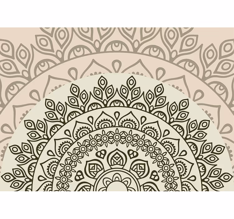 Fototapeta mandala Wznoszący słońce indyjski wzór - TenStickers