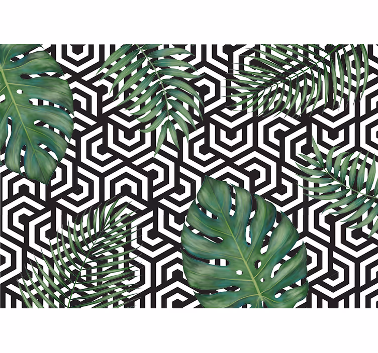 Fototapeta tekstury i wzory geometriczny wzór liści - TenStickers