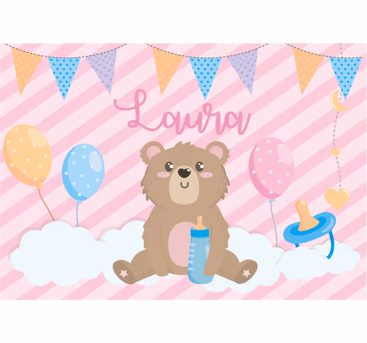 Fototapeta do pokoju dziecka z uroczą ilustracją misia - TenStickers