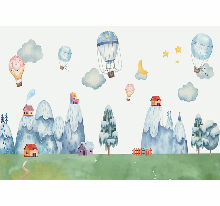 Fototapeta do pokoju dziecięcego balony na gorące powietrze - TenStickers