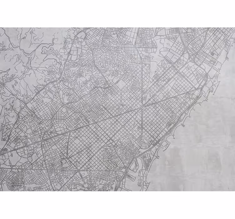 Fototapeta miasto szczegółowa mapa miasta - TenStickers