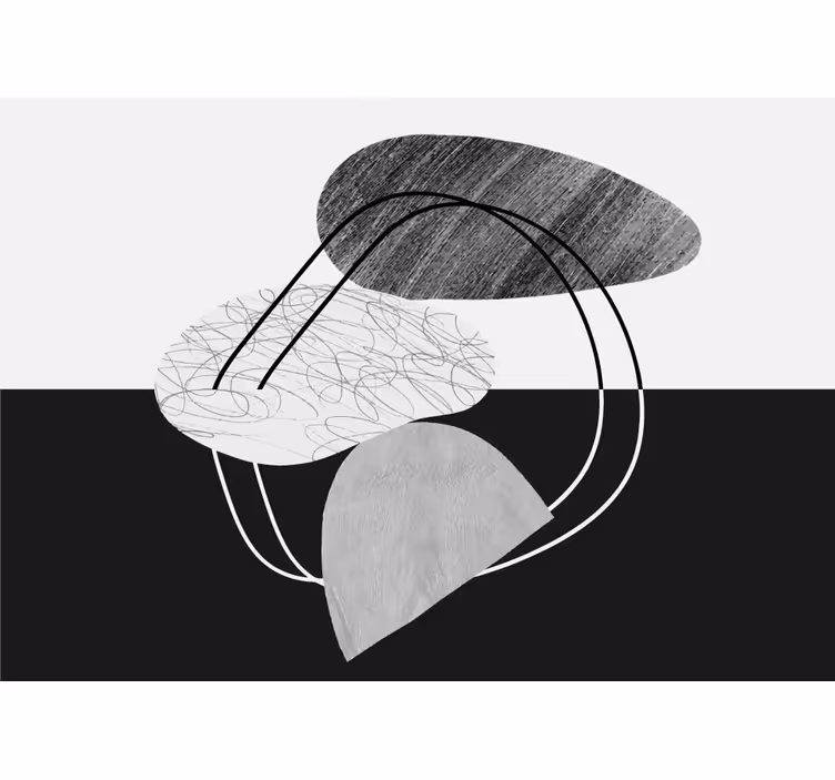 Fotoapeta abstrakcyjna kształty geometryczne mono - TenStickers