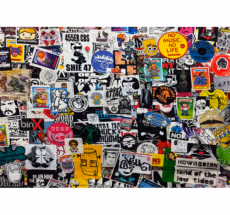 Fototapeta street art kolorowy kolaż naklejek - TenStickers