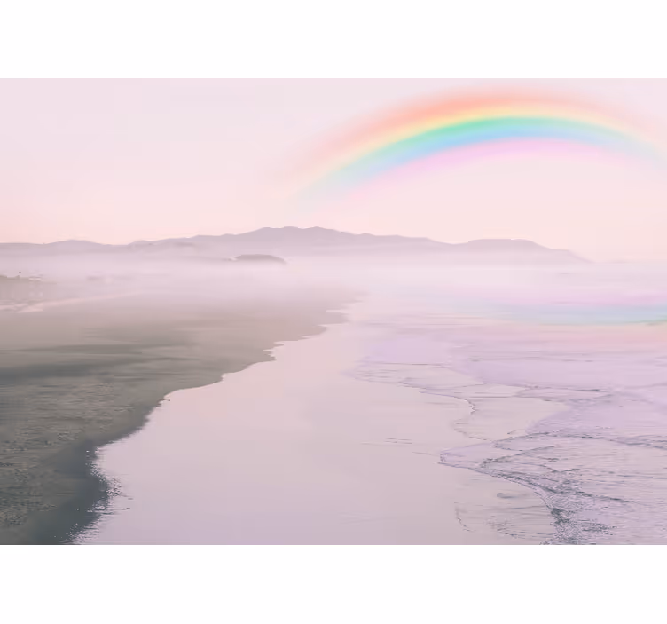 Fototapeta natura tęczowa plaża w spokoju - TenStickers