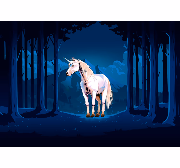 Fototapeta fantasy scena majestatycznego jednorożca - TenStickers