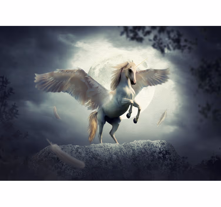 Fototapeta fantasy latający jednorożec - TenStickers