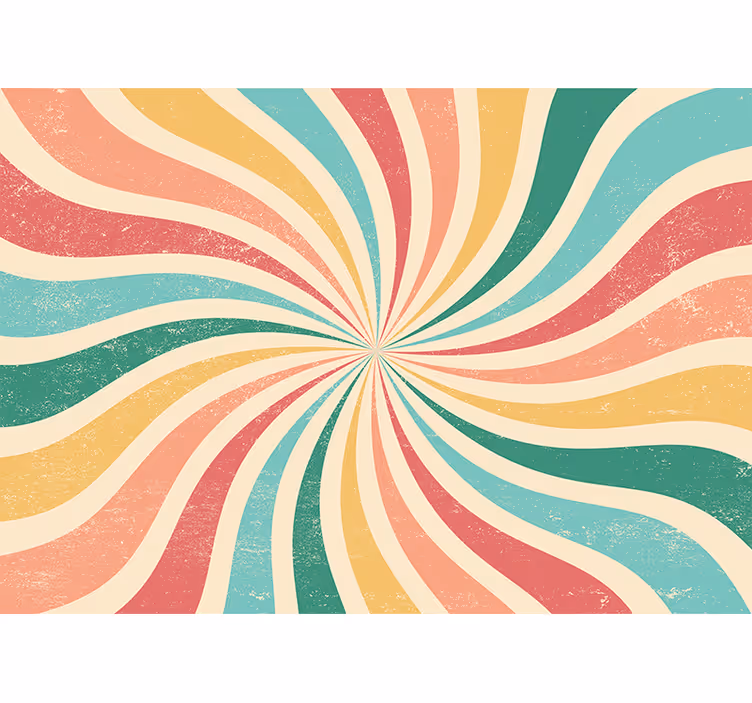 Tapeta 3d fale kolorowe w spirali - TenStickers
