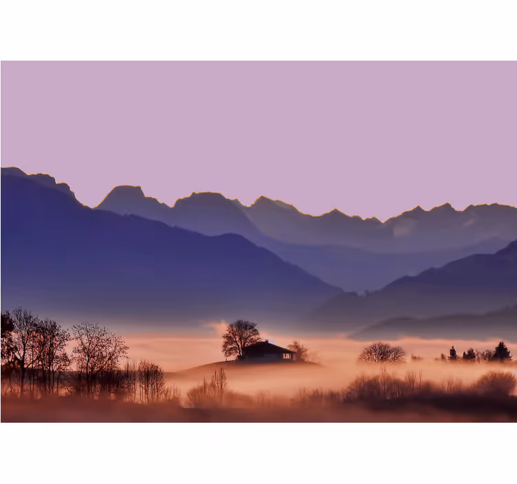 Fototapeta krajobraz spokojny górski pejzaż - TenStickers