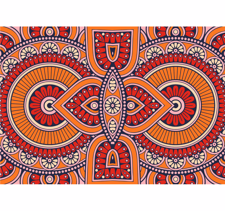Fototapeta mandala z wyszukanymi okrągłymi motywami - TenStickers
