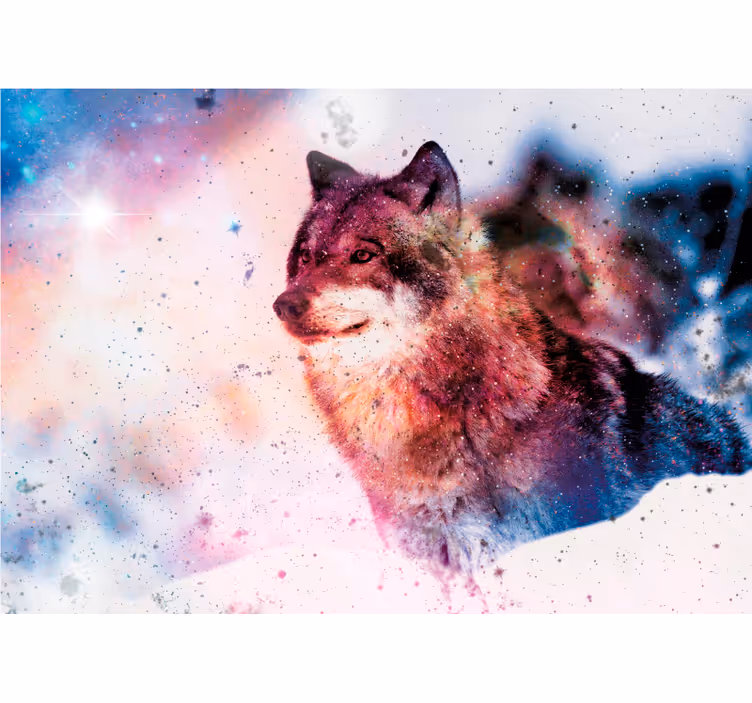 Fototapeta zwierzęta wilk w kosmosie - TenStickers