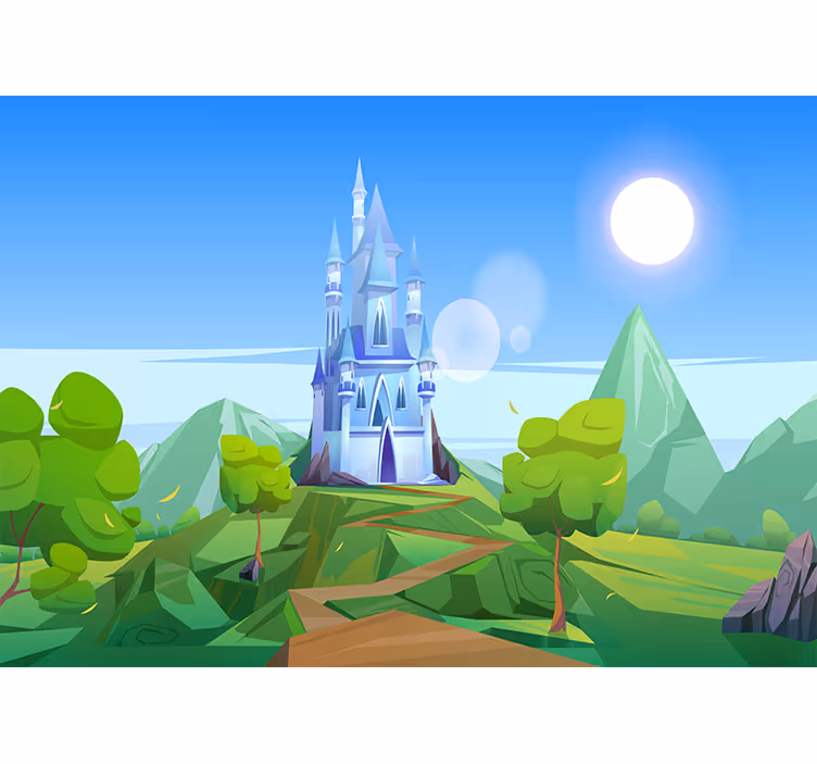 Fototapeta fantasy zaczarowany krajobraz zamku - TenStickers