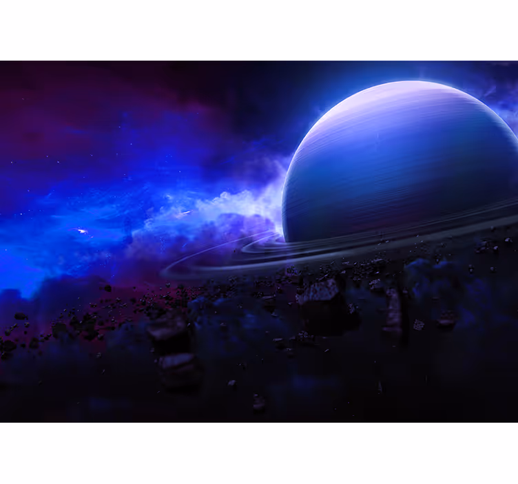 Fototapeta kosmos widok planet w świetle gwiazd - TenStickers