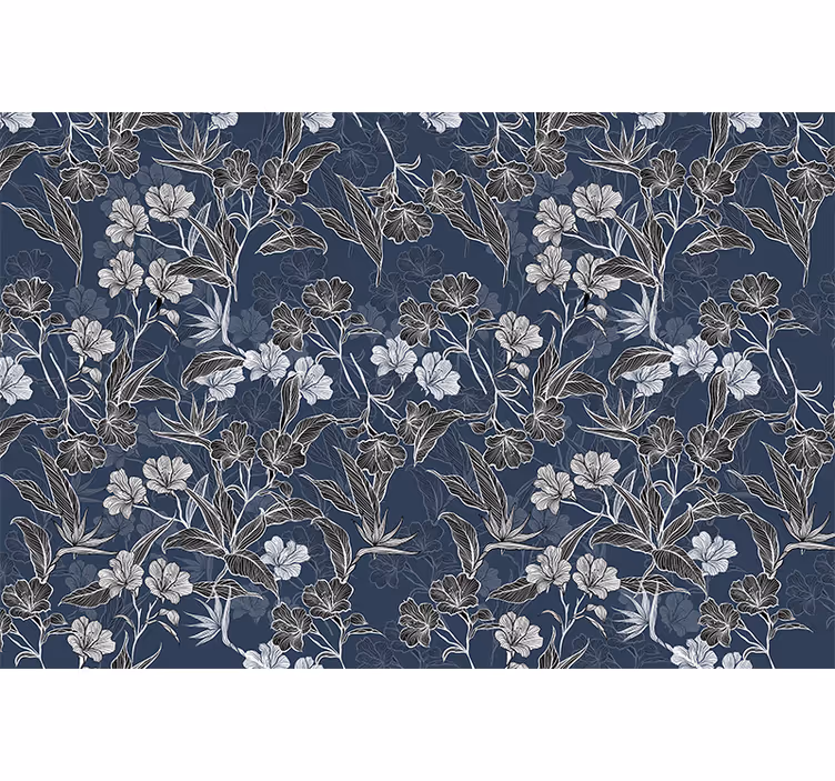 Fototapeta w kwiaty elegancki wzór kwiatowy - TenStickers