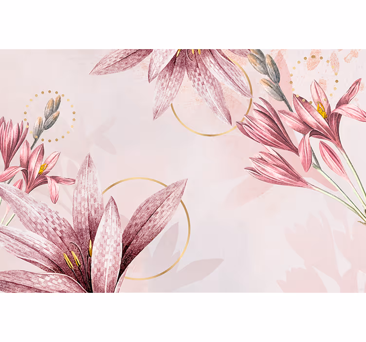 Fototapeta w kwiaty kwiaty lilii różowej - TenStickers