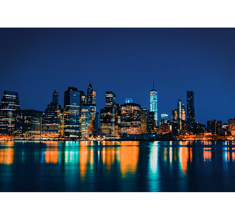 Fototapeta nowy jork nocne skyline nowego jorku - TenStickers