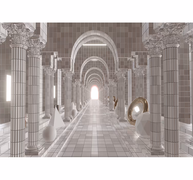 Fotoapeta abstrakcyjna w stylu architektonicznego korytarza - TenStickers