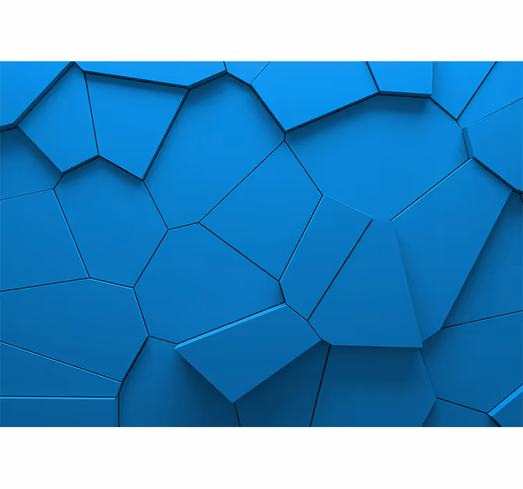 Fototapeta 3D Niebieskie geometryczne kształty - TenStickers