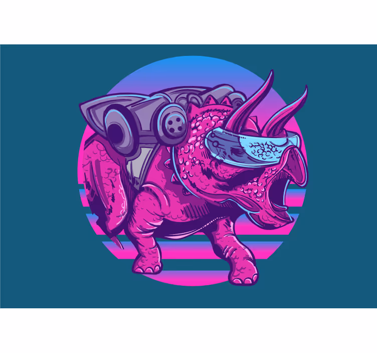 Fototapeta zwierzęta futurystyczny triceratops - TenStickers