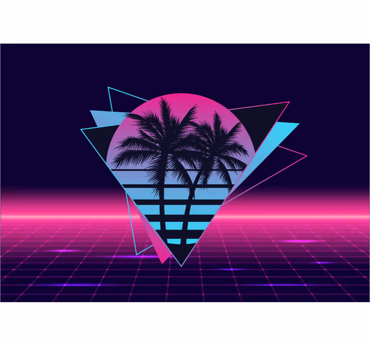 Fototapeta w napisy geometryczne palmy w stylu retro - TenStickers