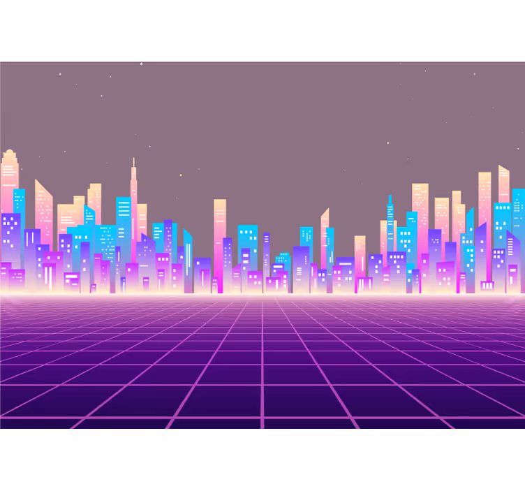 Fototapeta miasto futurystyczna panorama miasta - TenStickers
