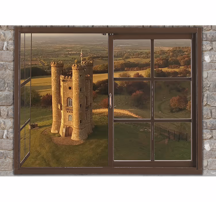Fototapeta miasto widok na historyczny zamek - TenStickers
