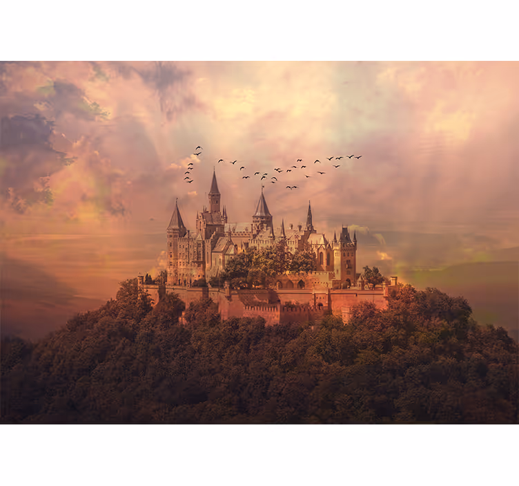 Fototapeta fantasy krajobraz majestatycznego zamku - TenStickers