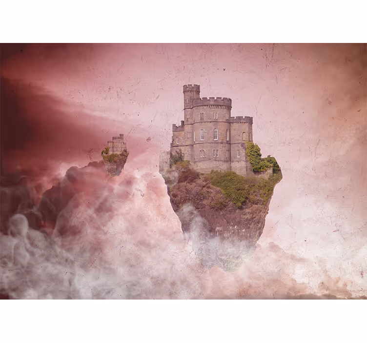 Fototapeta fantasy krajobraz latającego zamku - TenStickers
