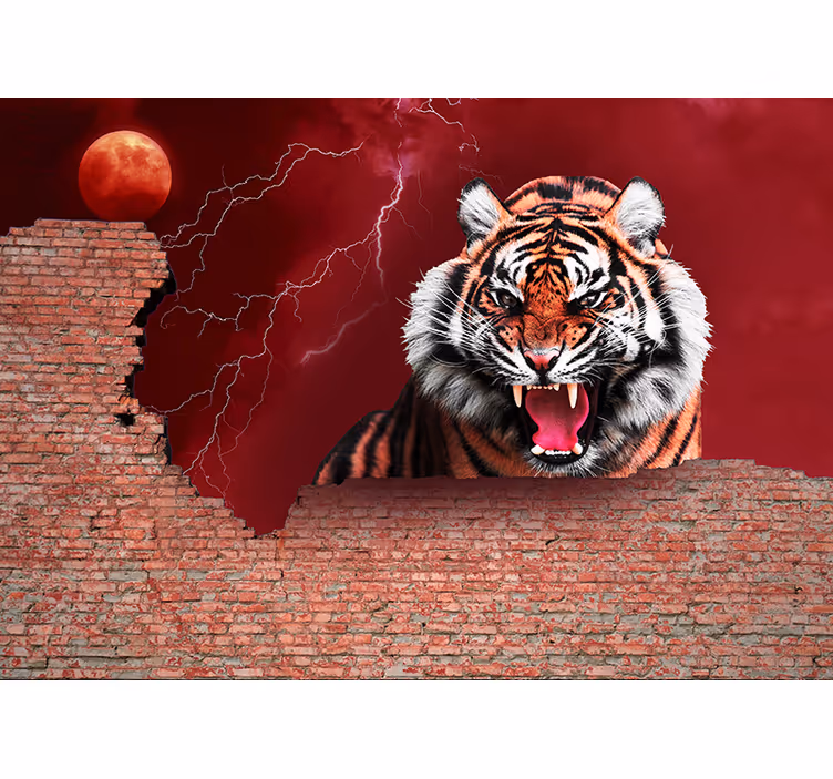 Fototapeta zwierzęta głośny ryk tygrysa - TenStickers