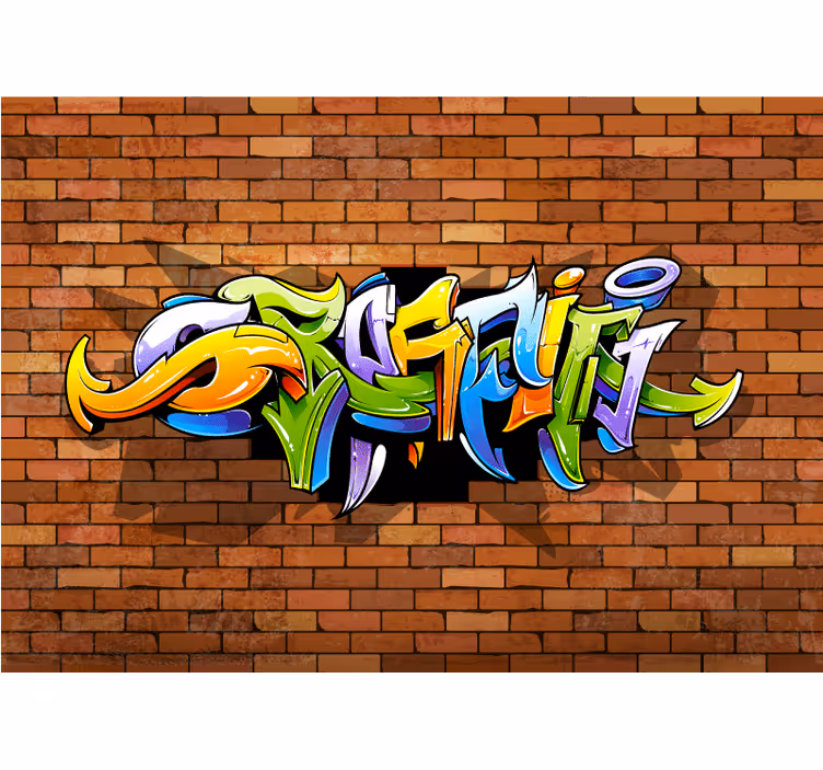 Fototapeta muzyka Ściana graffiti 3d - TenStickers