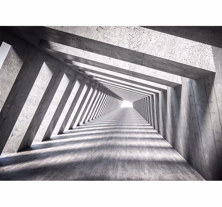 Fotoapeta abstrakcyjna perspektywa geometrycznego tunelu - TenStickers