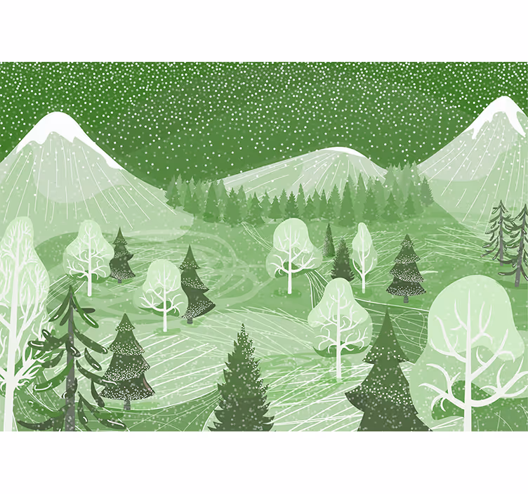 Tapetya natura widok leśnych gór - TenStickers