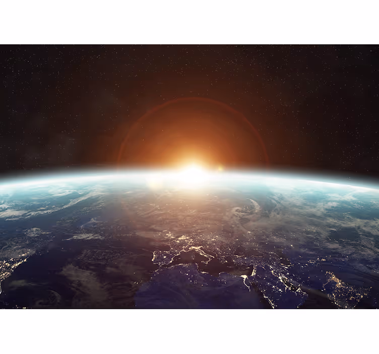Fototapeta kosmos perspektywa ziemi o świcie - TenStickers