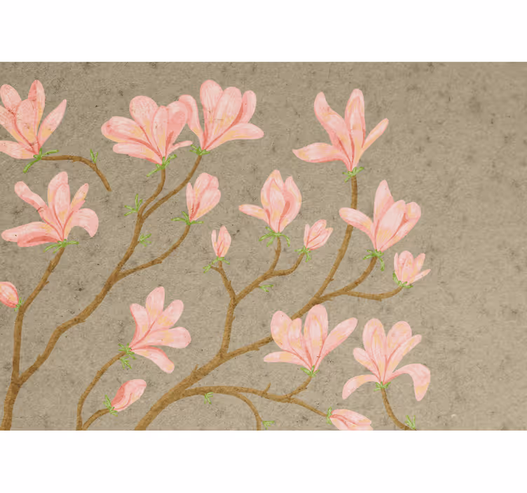 Fototapeta w kwiaty kwiaty magnolii w odcieniu różowym - TenStickers