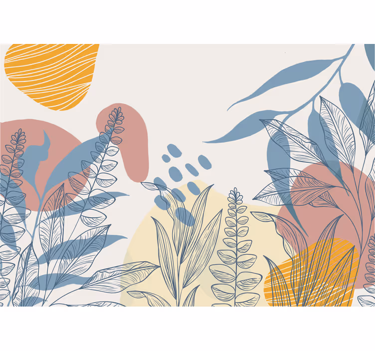Fototapeta natura z stylizowanymi elementami roślinnymi - TenStickers