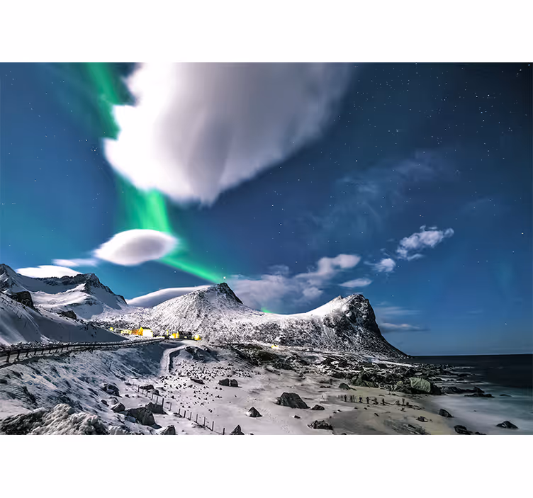 Fototapeta krajobraz perspektywa aurory borealnej - TenStickers
