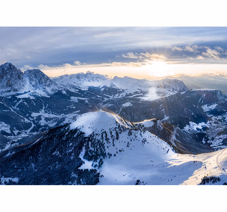Fototapeta góry panorama wschodu słońca w alpach - TenStickers