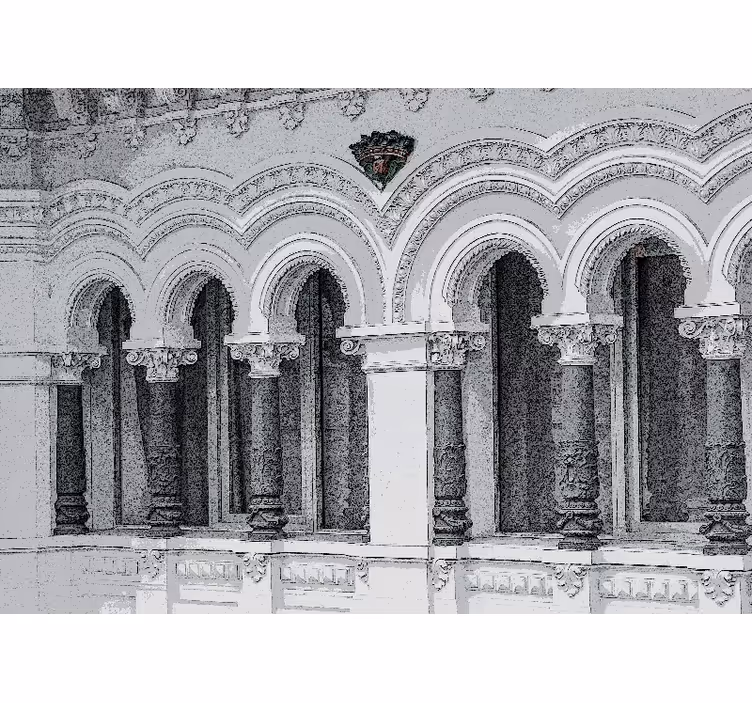 Fototapeta sztuka klasyczna detal architektonicznych łuków - TenStickers
