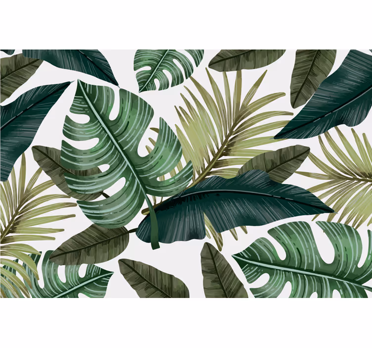 Tapetya natura w tropikalnym zielonym motywie - TenStickers