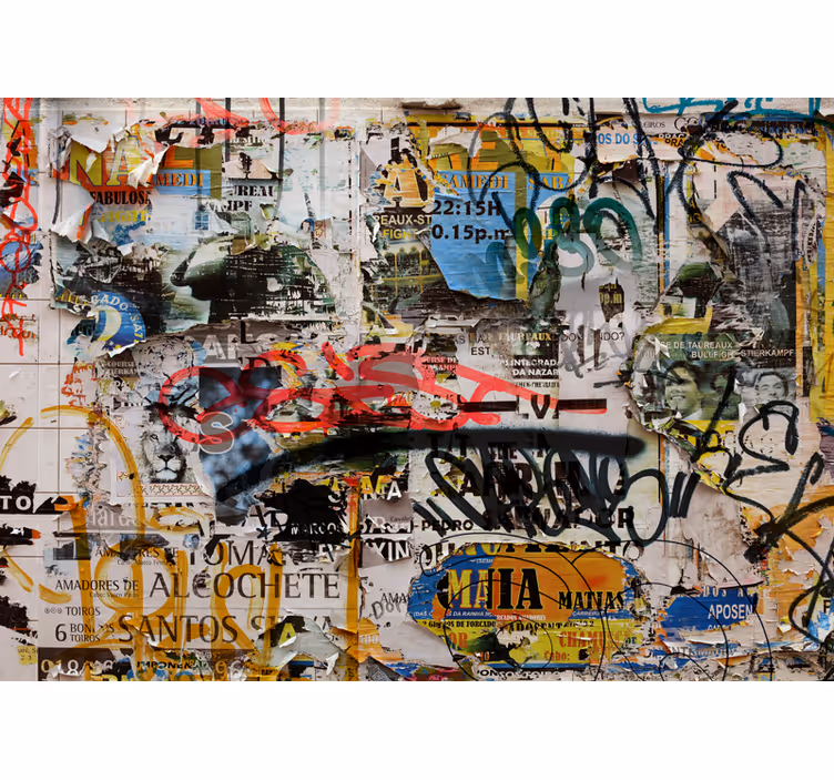 Fototapeta street art kolaż sztuki miejskiej - TenStickers