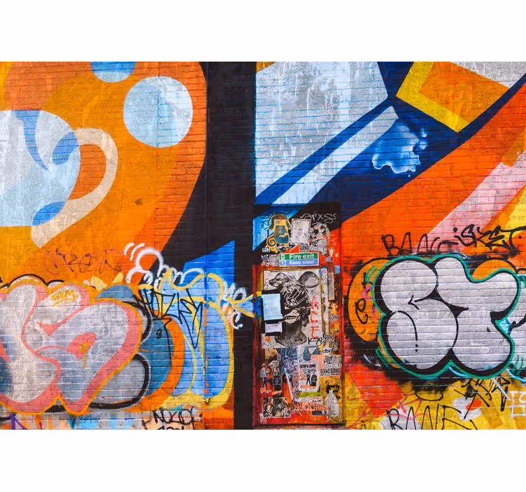 Fototapeta street art kolorowe miejskie tag'i - TenStickers