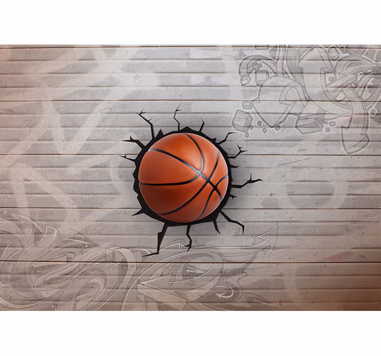 Fototapeta z efektem 3D Graffiti koszykówki - TenStickers