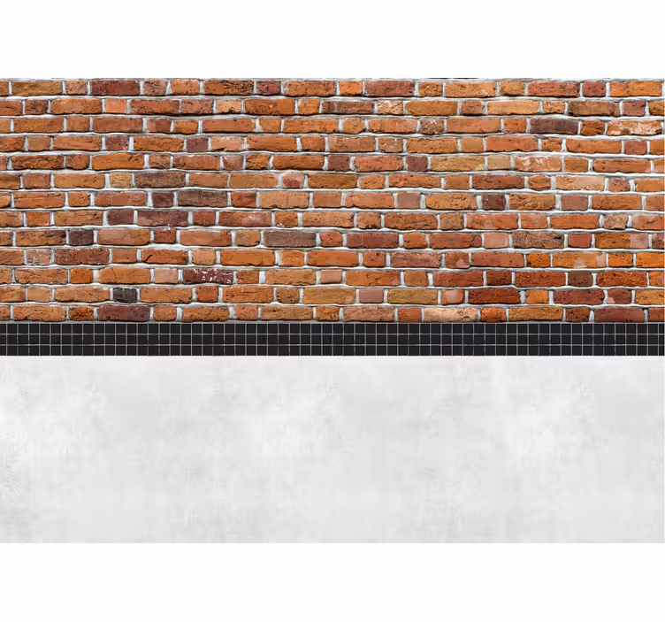 Fototapeta 3D pomarańczowe cegły z płytkami - TenStickers