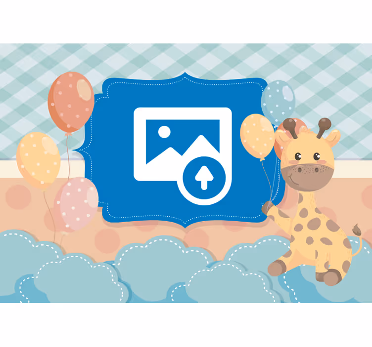 Fototapeta do pokoju dziecięcego z girafą i zdjęciem - TenStickers
