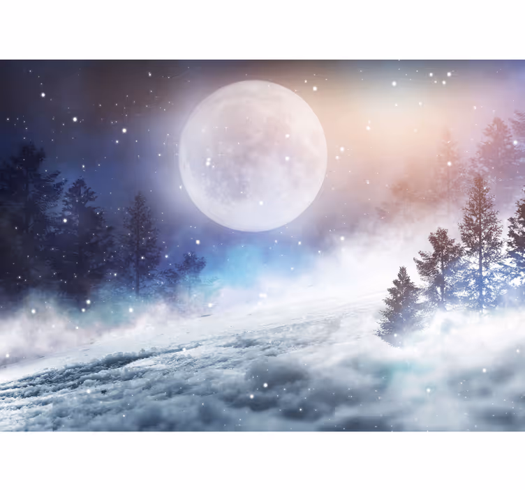 Tapeta do sypialni z magiczną pełnią księżyca - TenStickers