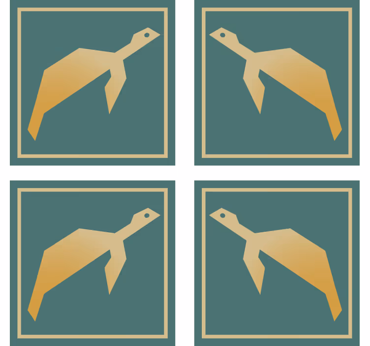 Podkładka pod kubek żółwie geometryczne - TenStickers