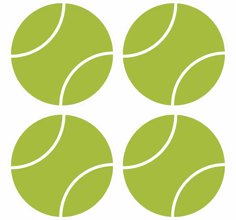 Podstawka pod kubek geek zielony zestaw tenisowy - TenStickers