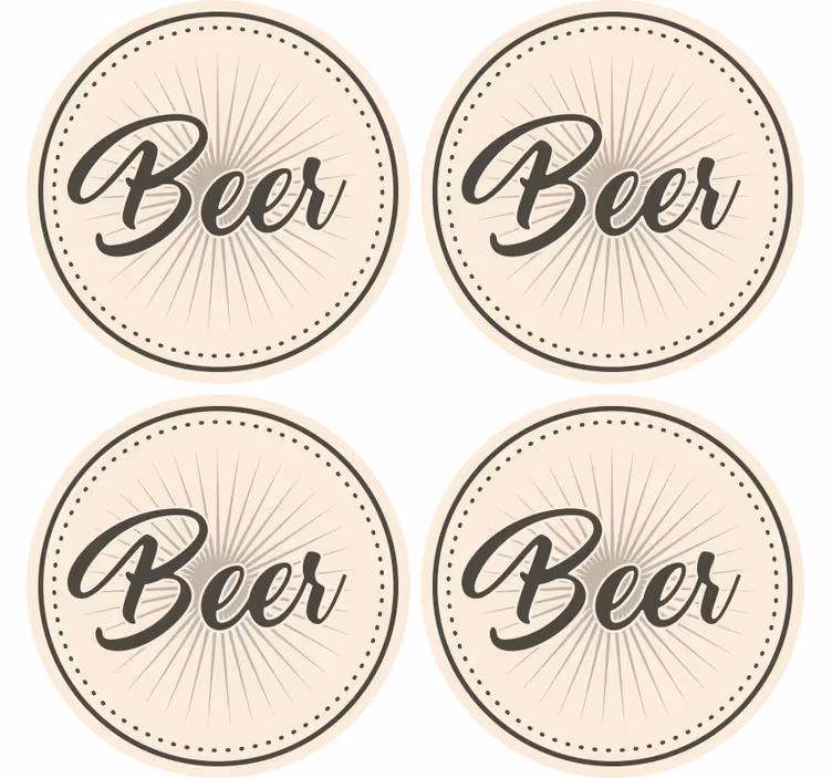 Podkładka pod piwo elegancka typografia piwa - TenStickers