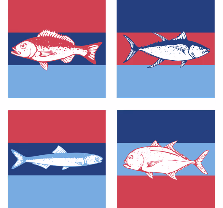 Podstawki pod kubek ryba grafika - TenStickers
