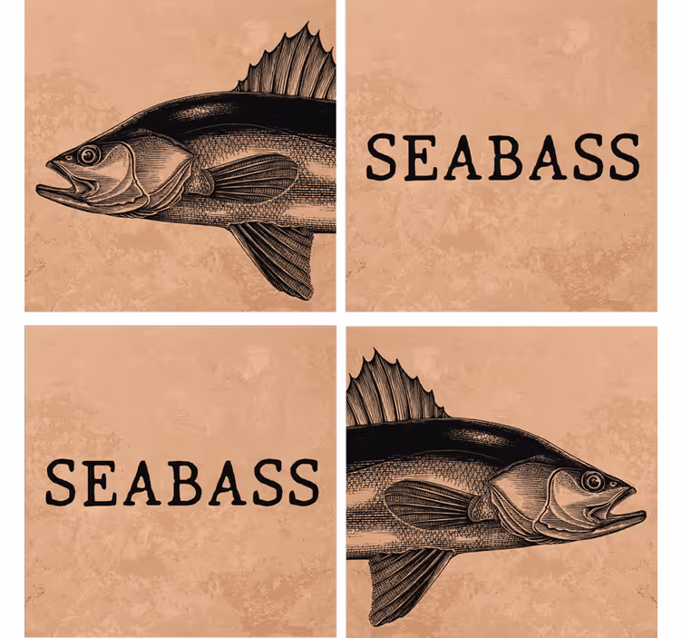Personalizowana podkładka pod kubek ilustracja seabassa - TenStickers