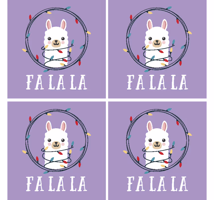 Podkładka pod kubek na święta wesoła lama - TenStickers
